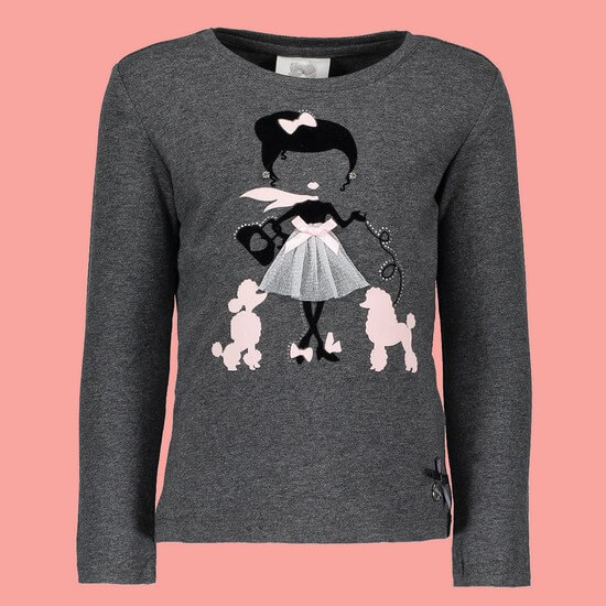 Bild Le Chic Shirt Girl with Poodles anthrazit #5413